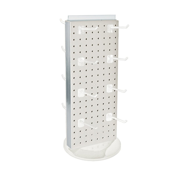 Revolving 8''W x 20.625''H Pegboard Counter Display w/16 4''Hooks